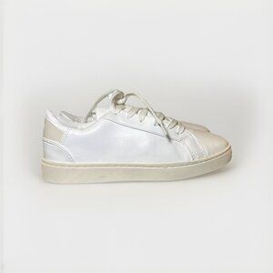 Thousand Fell Lace Up Vegan Leather Sneakers, Women's 8.5 (White/Grey)